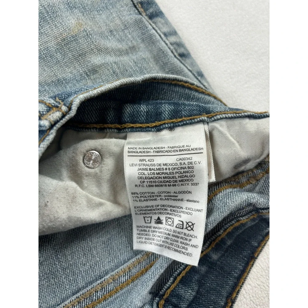 Mens Levi Strauss‎ Signature Jeans 32x32 Athletic Light Wash Stain